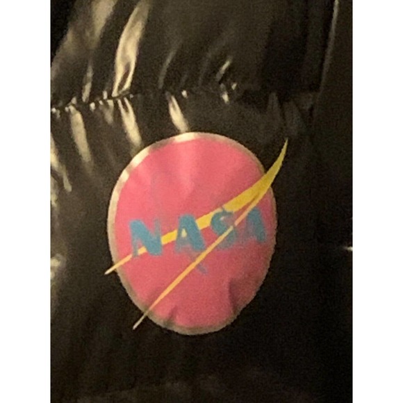 NASA Black/Hot Pink Puffer Quilted Space Jacket Chic Threads Women’s Large‎ - Picture 3 of 15